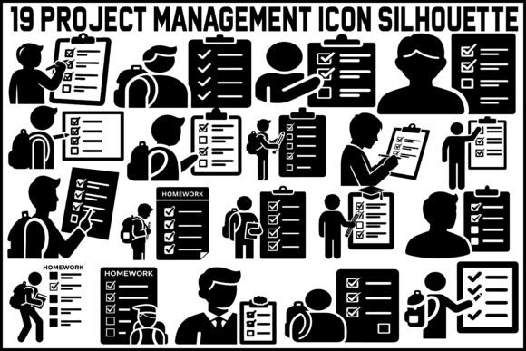19 Project Management Silhouette Icons: Design-Ready Assets for Modern Workflows