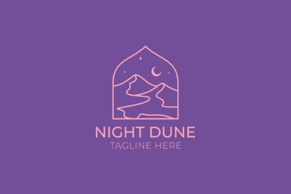 Abstract Logo Night Dune Desert Nature