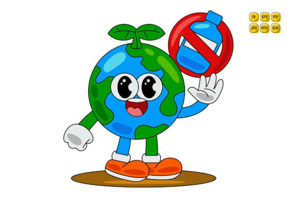 Cartoon Earth Character Vector Art 07: A Versatile Tool for Modern Designers