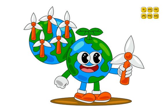 Cartoon Earth Character Vector Art 13: A Versatile Design Resource