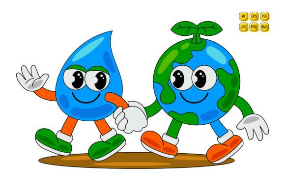 Cartoon Earth Character Vector Art 17