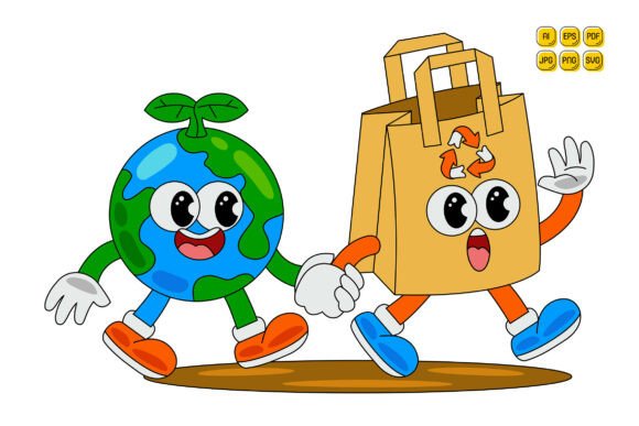 Cartoon Earth Character Vector Art 19: A Versatile Tool for Creative Projects