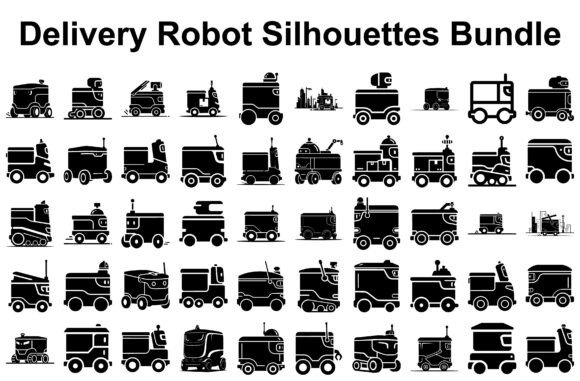 Delivery Robot Silhouettes Bundle