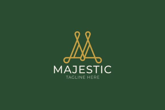 Elegant Golden Logo Majestic Letter M