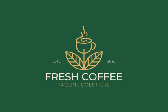 Fresh Organic Coffee Cup Logo Natural