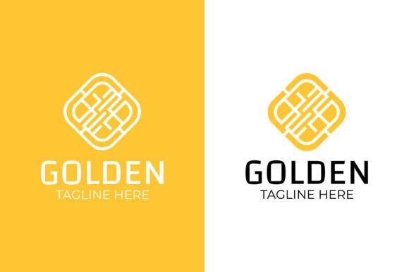 Golden Contact Electronic Chip Logo