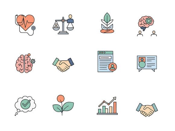 Healthcare Business Line Icons Set