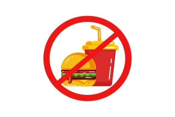 Icon Warning No Food Flat Design: A Clear and Effective Prohibition Symbol