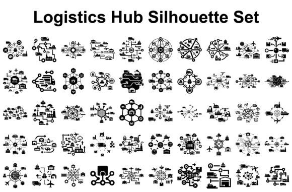 Logistics Hub Silhouette Set