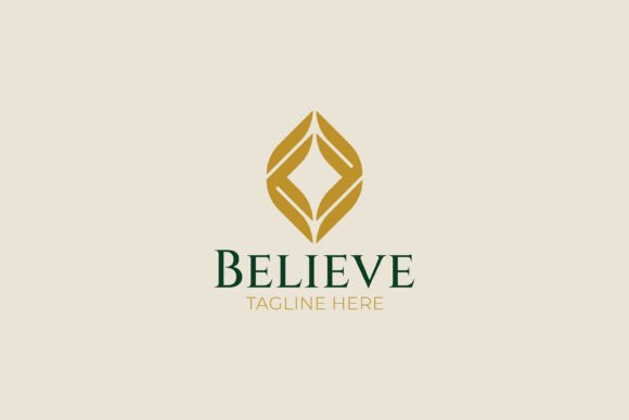 Luxury Abstract Diamond Gold Leaf Logo