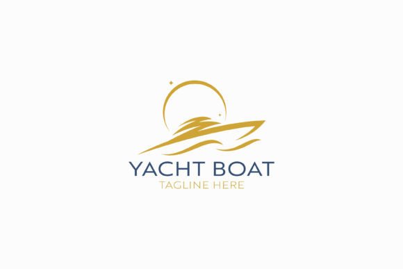 Luxury Yacht Boat Logo Exclusive Ocean