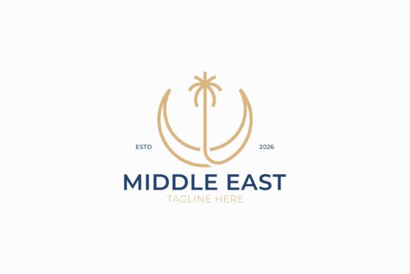 Middle East Palm Tree Logo Oasis