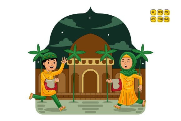 Muslim Man Woman Going to Mosque: A Versatile Visual Resource for Faith-Based Communication