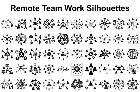 Remote Team Work Silhouettes Bundle