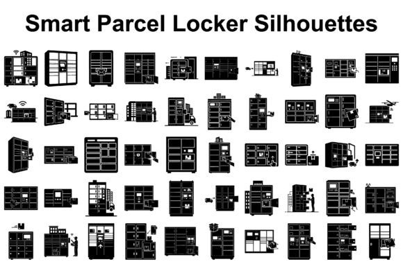 Smart Parcel Locker Silhouettes: Precision Design for Modern Logistics & Creative Projects