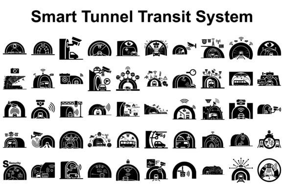 Smart Tunnel Transit System Silhouette: Designing the Future of Urban Mobility—One Scalable Vector at a Time