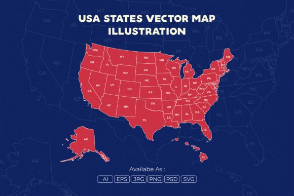 USA States Vector Map Illustration: A Versatile Tool for Modern Visualization